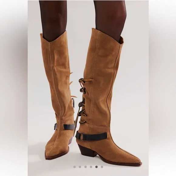 Free People Back-lace Sway low Slouchy boots - Picture 4 of 6